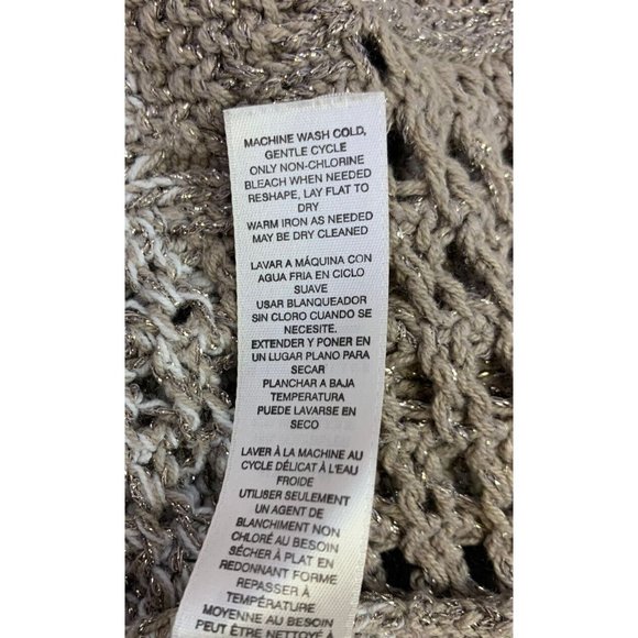 White House Black Market Size XS Sparkly Cable Knit Cowl Neck Pullover Sweater - Picture 11 of 11